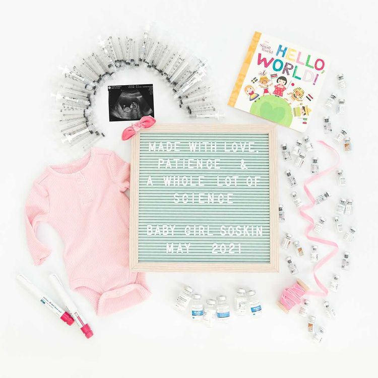 IVF pregnancy announcement collage girl 