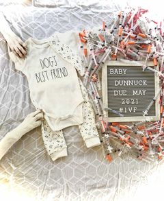 Baby Dunnuck IVF pregnancy announcement 