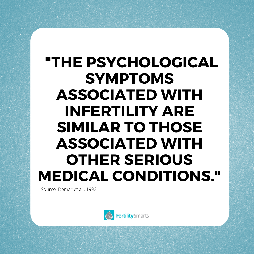 " the psychological symptoms associated with infertility are similar to those associated with other serious medical conditions."