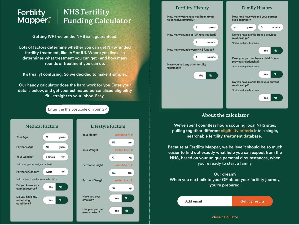 Fertility Mapper lanza una innovadora calculadora de financiación de la fertilidad del SNS